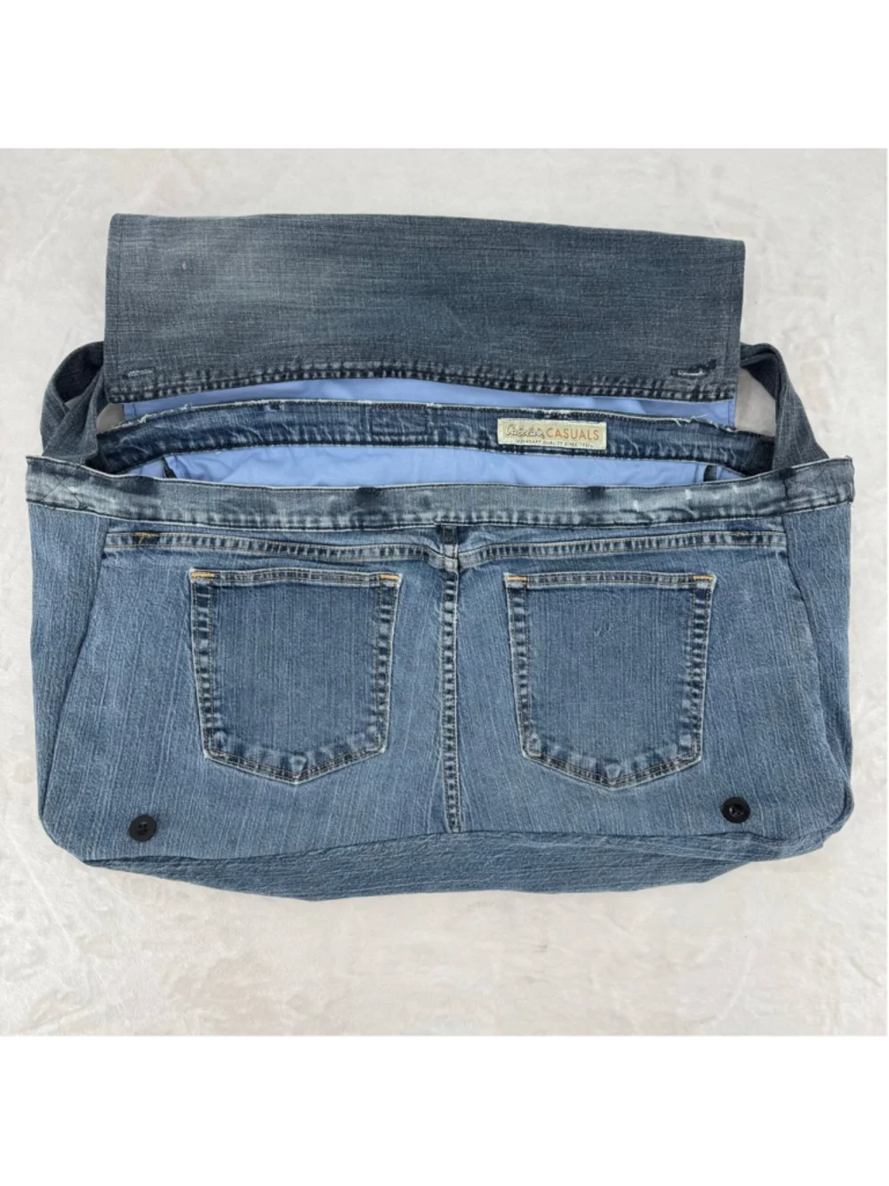 Handmade Upcycled Denim Jeans Large Hobo Tote Bag Cabelas Boho Grunge